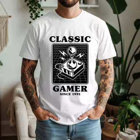 Vintage Arcade Joystick Graphic Tee