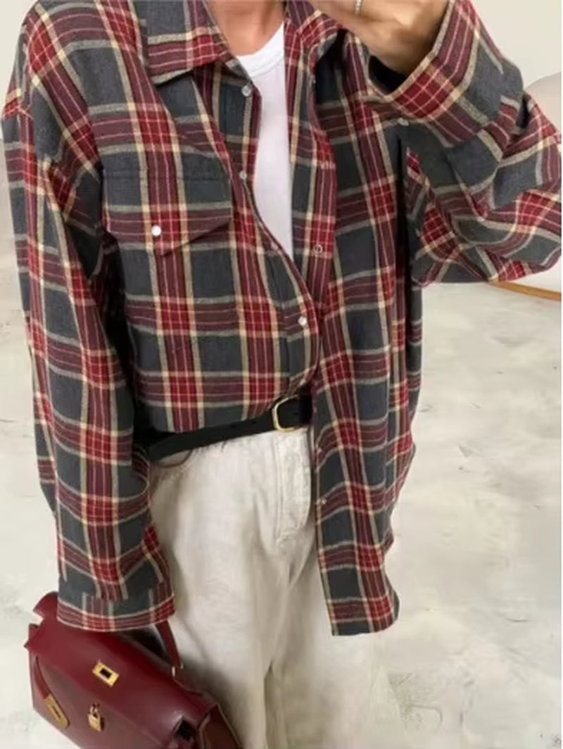 90s Plaid Overshirt — relaxed-fit product photo