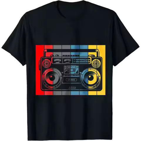 Boombox Radio Vintage Graphic Tee