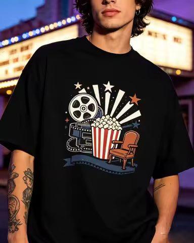 Retro Cinema Film Reel Graphic Tee
