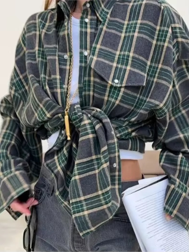 90s Plaid Overshirt — relaxed-fit product photo